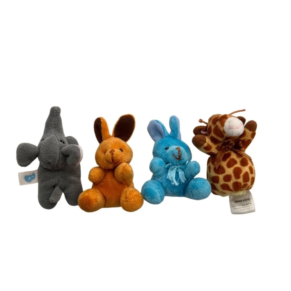 Set‎ Of 4 Carters & Playmates Toys Plush Animals - Elephant Giraffe Bunnies Set